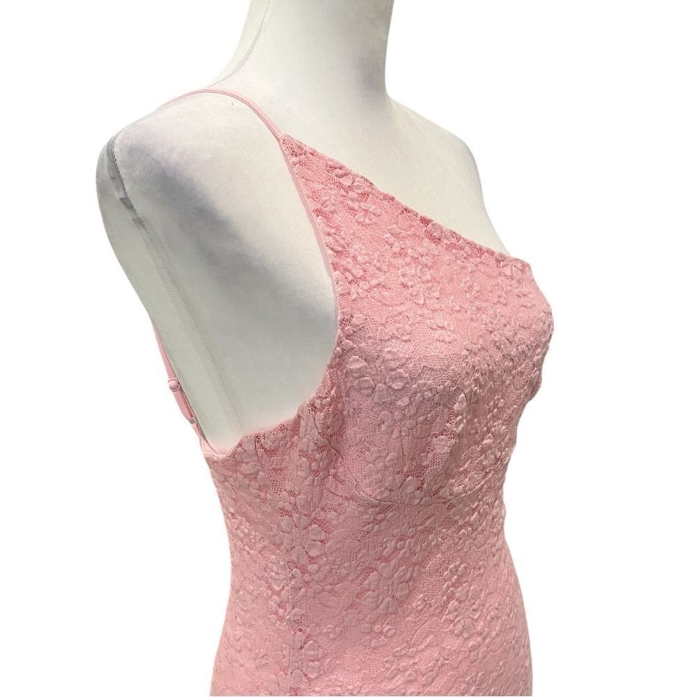 Bardot Albie One Shoulder Lace Bodycon Maxi Dress Pink Long Formal Gown 8 NEW - Picture 12 of 16